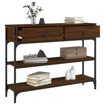 vidaXL Τραπέζι Κονσόλα Καφέ Δρυς 100x25x75cm Επεξεργασμένο Ξύλο 1 τεμ.
