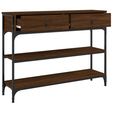 vidaXL Τραπέζι Κονσόλα Καφέ Δρυς 100x25x75cm Επεξεργασμένο Ξύλο 1 τεμ.
