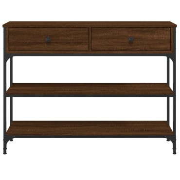vidaXL Τραπέζι Κονσόλα Καφέ Δρυς 100x25x75cm Επεξεργασμένο Ξύλο 1 τεμ.