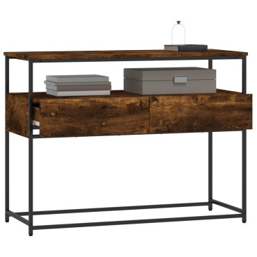 vidaXL Τραπέζι Κονσόλα Καπνιστή Δρυς 100x40x75cm Επεξεργασμένο Ξύλο 1 τεμ.