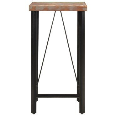 vidaXL Τραπέζι Μπαρ 55x55x107cm Μασίφ Ανακυκλωμένο Ξύλο & Σίδηρο 1 τεμ.