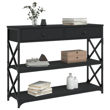 vidaXL Τραπέζι Κονσόλα Μαύρο 100x28x75cm Επεξεργασμένο Ξύλο 1 τεμ.