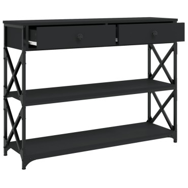 vidaXL Τραπέζι Κονσόλα Μαύρο 100x28x75cm Επεξεργασμένο Ξύλο 1 τεμ.
