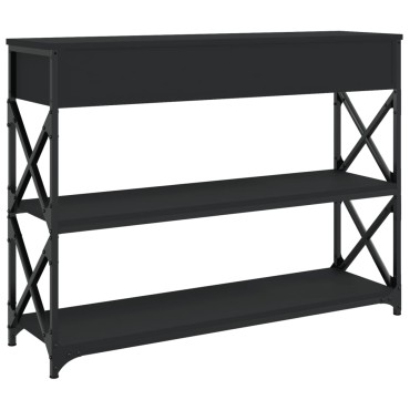 vidaXL Τραπέζι Κονσόλα Μαύρο 100x28x75cm Επεξεργασμένο Ξύλο 1 τεμ.