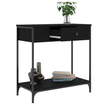 vidaXL Τραπέζι Κονσόλα Μαύρο 75x34,5x75cm από Επεξεργ. Ξύλο 1 τεμ.