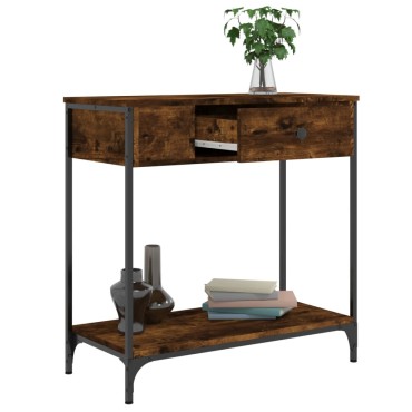 vidaXL Τραπέζι Κονσόλα Καπνιστή Δρυς 75x34,5x75cm Επεξεργ. Ξύλο 1 τεμ.