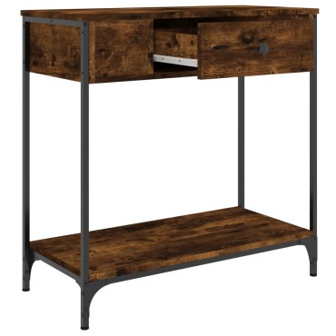 vidaXL Τραπέζι Κονσόλα Καπνιστή Δρυς 75x34,5x75cm Επεξεργ. Ξύλο 1 τεμ.