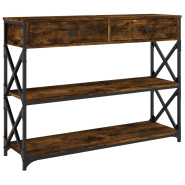 vidaXL Τραπέζι Κονσόλα Καπνιστή Δρυς 100x28x75cm Επεξεργασμένο Ξύλο 1 τεμ.