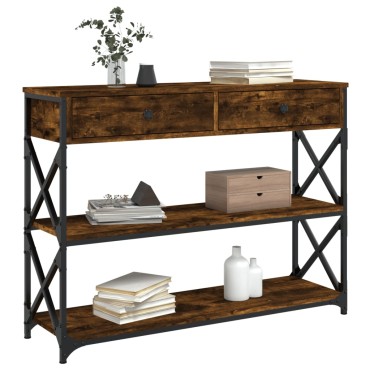 vidaXL Τραπέζι Κονσόλα Καπνιστή Δρυς 100x28x75cm Επεξεργασμένο Ξύλο 1 τεμ.