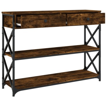 vidaXL Τραπέζι Κονσόλα Καπνιστή Δρυς 100x28x75cm Επεξεργασμένο Ξύλο 1 τεμ.