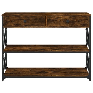 vidaXL Τραπέζι Κονσόλα Καπνιστή Δρυς 100x28x75cm Επεξεργασμένο Ξύλο 1 τεμ.