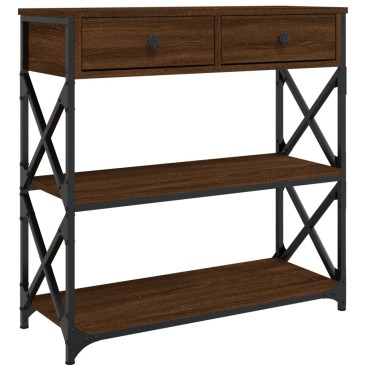 vidaXL Τραπέζι Κονσόλα Καφέ Δρυς 75x28x75cm Επεξεργασμένο Ξύλο 1 τεμ.