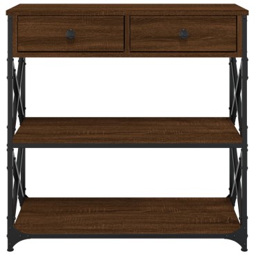 vidaXL Τραπέζι Κονσόλα Καφέ Δρυς 75x28x75cm Επεξεργασμένο Ξύλο 1 τεμ.