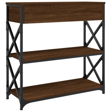 vidaXL Τραπέζι Κονσόλα Καφέ Δρυς 75x28x75cm Επεξεργασμένο Ξύλο 1 τεμ.