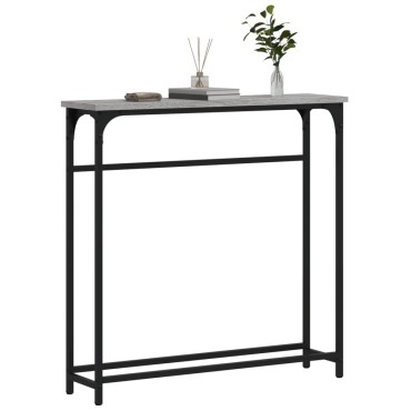 vidaXL Τραπέζι Κονσόλα Γκρι Sonoma 75x19,5x75cm Επεξεργ. Ξύλο 1 τεμ.