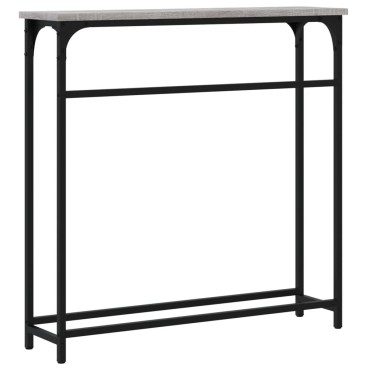 vidaXL Τραπέζι Κονσόλα Γκρι Sonoma 75x19,5x75cm Επεξεργ. Ξύλο 1 τεμ.