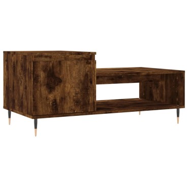 vidaXL Τραπεζάκι Σαλονιού Καπνιστή Δρυς 100x50x45cm Επεξεργασμ. Ξύλο 1 τεμ.