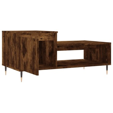vidaXL Τραπεζάκι Σαλονιού Καπνιστή Δρυς 100x50x45cm Επεξεργασμ. Ξύλο 1 τεμ.