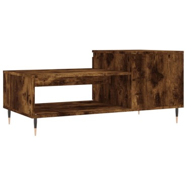 vidaXL Τραπεζάκι Σαλονιού Καπνιστή Δρυς 100x50x45cm Επεξεργασμ. Ξύλο 1 τεμ.