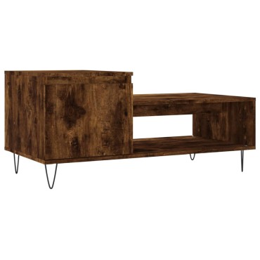 vidaXL Τραπεζάκι Σαλονιού Καπνιστή Δρυς 100x50x45cm Επεξεργασμ. Ξύλο 1 τεμ.