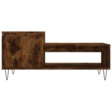 vidaXL Τραπεζάκι Σαλονιού Καπνιστή Δρυς 100x50x45cm Επεξεργασμ. Ξύλο 1 τεμ.