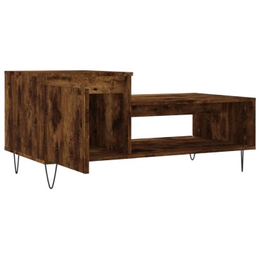 vidaXL Τραπεζάκι Σαλονιού Καπνιστή Δρυς 100x50x45cm Επεξεργασμ. Ξύλο 1 τεμ.