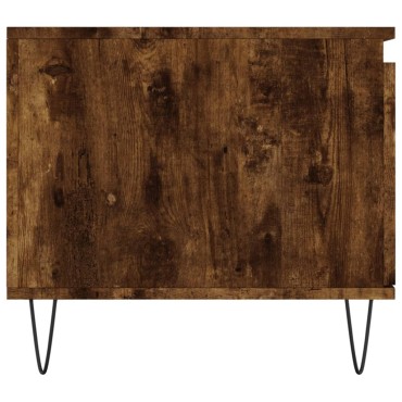 vidaXL Τραπεζάκι Σαλονιού Καπνιστή Δρυς 100x50x45cm Επεξεργασμ. Ξύλο 1 τεμ.