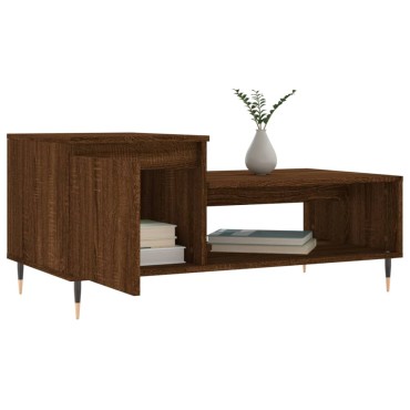 vidaXL Τραπεζάκι Σαλονιού Καφέ Δρυς 100x50x45cm Επεξεργασμ. Ξύλο 1 τεμ.