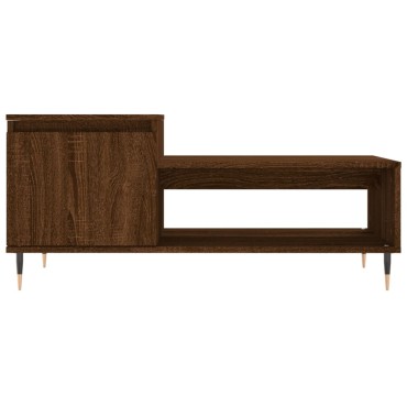 vidaXL Τραπεζάκι Σαλονιού Καφέ Δρυς 100x50x45cm Επεξεργασμ. Ξύλο 1 τεμ.