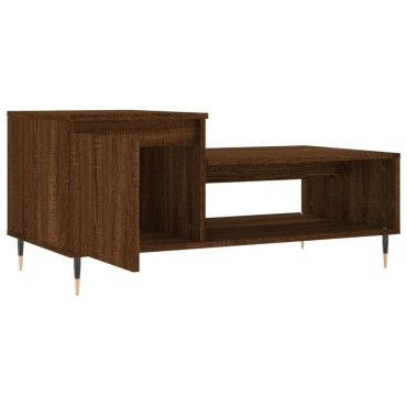 vidaXL Τραπεζάκι Σαλονιού Καφέ Δρυς 100x50x45cm Επεξεργασμ. Ξύλο 1 τεμ.