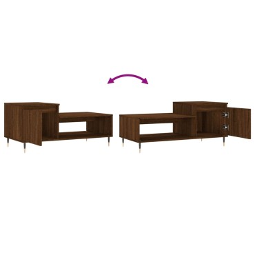 vidaXL Τραπεζάκι Σαλονιού Καφέ Δρυς 100x50x45cm Επεξεργασμ. Ξύλο 1 τεμ.