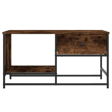vidaXL Τραπεζάκι Σαλονιού Καπνιστή Δρυς 85,5x51x45cm Επεξεργ. Ξύλο 1 τεμ.