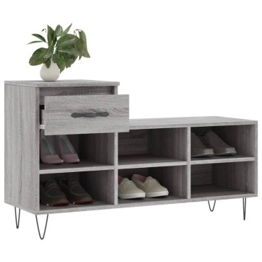 vidaXL Παπουτσοθήκη Γκρι Sonoma 102x36x60cm από Επεξεργασμένο Ξύλο