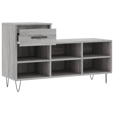 vidaXL Παπουτσοθήκη Γκρι Sonoma 102x36x60cm από Επεξεργασμένο Ξύλο