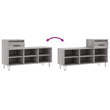 vidaXL Παπουτσοθήκη Γκρι Sonoma 102x36x60cm από Επεξεργασμένο Ξύλο