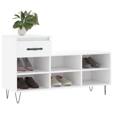 vidaXL Παπουτσοθήκη Λευκή 102x36x60cm από Επεξεργασμένο Ξύλο