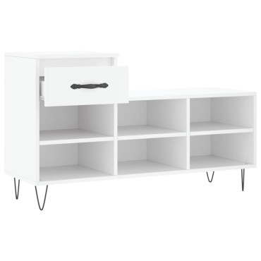 vidaXL Παπουτσοθήκη Λευκή 102x36x60cm από Επεξεργασμένο Ξύλο
