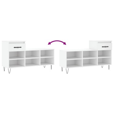 vidaXL Παπουτσοθήκη Λευκή 102x36x60cm από Επεξεργασμένο Ξύλο