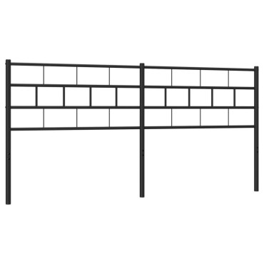 vidaXL Κεφαλάρι Μαύρο Μεταλλικό 166x3x90cm 1 τεμ.