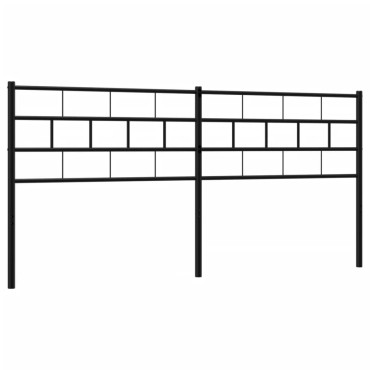 vidaXL Κεφαλάρι Μαύρο Μεταλλικό 166x3x90cm 1 τεμ.