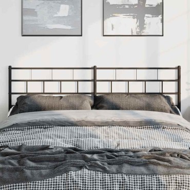 vidaXL Κεφαλάρι Μαύρο Μεταλλικό 198x3x90cm 1 τεμ.
