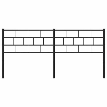 vidaXL Κεφαλάρι Μαύρο Μεταλλικό 198x3x90cm 1 τεμ.
