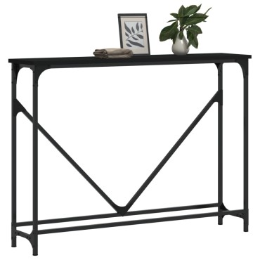 vidaXL Τραπέζι Κονσόλα Μαύρο 102x22,5x75cm Επεξεργασμένο Ξύλο 1 τεμ.