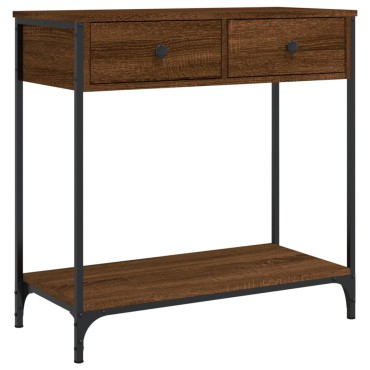 vidaXL Τραπέζι Κονσόλα Καφέ Δρυς 75x34,5x75cm Επεξεργασμένο Ξύλο 1 τεμ.