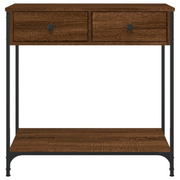 vidaXL Τραπέζι Κονσόλα Καφέ Δρυς 75x34,5x75cm Επεξεργασμένο Ξύλο 1 τεμ.