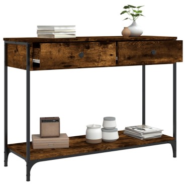 vidaXL Τραπέζι Κονσόλα Καπνιστή Δρυς 100x34,5x75cm Επεξεργ. Ξύλο 1 τεμ.