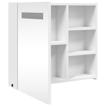vidaXL Καθρέφτης Μπάνιου με Ντουλάπι & LED Λευκό 60x13x52cm 1 τεμ.