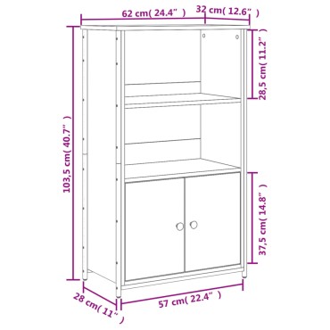 vidaXL Ντουλάπι Καπνιστή Δρυς 62x32x103,5cm από Επεξεργ. Ξύλο 1 τεμ.