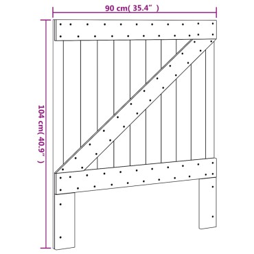 vidaXL Κεφαλάρι 90x104cm από Μασίφ Ξύλο Πεύκου 1 τεμ.