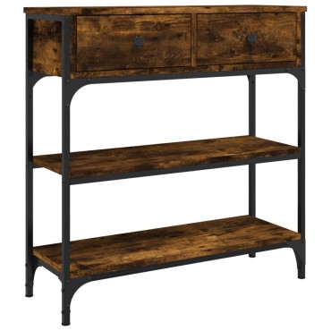 vidaXL Τραπέζι Κονσόλα Καπνιστή Δρυς 72,5x25x75cm Επεξεργ. Ξύλο 1 τεμ.